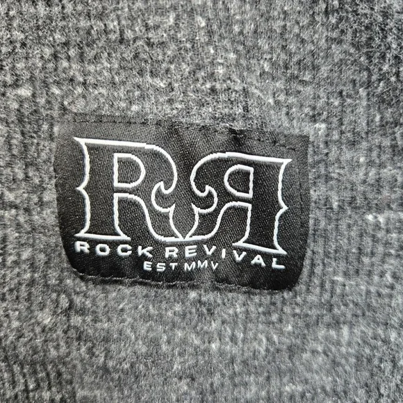 Rock Revival Shirt Mens Large Gray Long Sleeve Thermal Logo Made USA - Picture 8 of 9